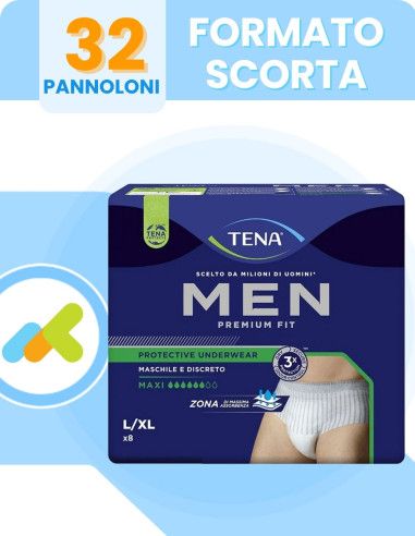 Tena Men Premium Fit Protective Maxi | Slip Assorbenti Maschili | Per Perdite Pesanti