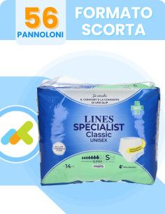 Lines Specialist Classic Pants Super S  Mutandine Assorbenti  Incontinenza Urinaria  14 pezzi 2