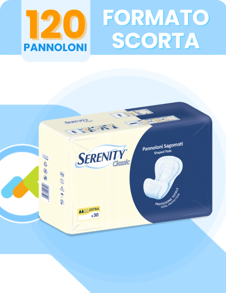 Serenity Classic pannolone sagomato assorbente 120 pezzi