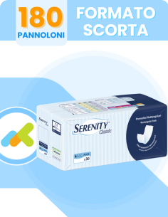 Serenity Classic | Pannolone Rettangolare Senza Barriera | Per Incontinenza leggera | 30 pezzi 2