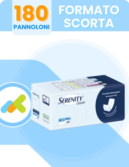 Serenity Classic | Pannolone Rettangolare con Barriera Mini | 30 pezzi Serenity Classic | Pannolone Rettangolare con Barriera Mini | 30 pezzi