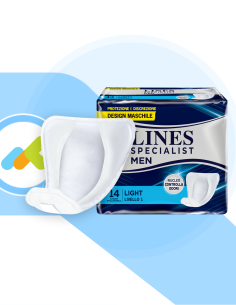 Lines Specialist Men Livello 1 | Assorbenti per Incontinenza Maschile | 14 pezzi