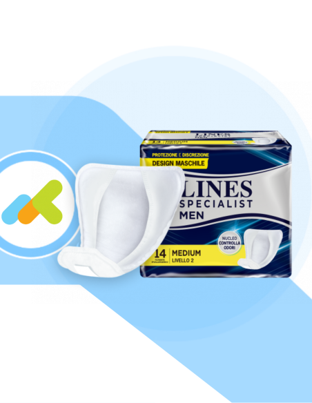 Lines Specialist Men Livello 2 | Assorbenti Maschili | Comfort e Protezione Garantite | 14 pezzi Lines Specialist Men Livello 2 | Assorbenti Maschili | Comfort e Protezione Garantite | 14 pezzi