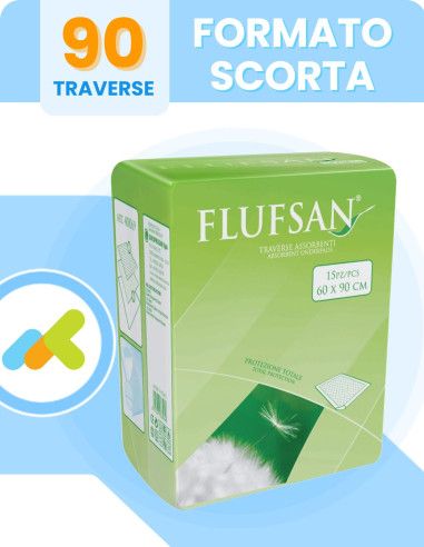 Flufsan Traverse Assorbenti 60x90 | Traverse Letto Monouso | 15 Pezzi