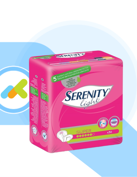 Serenity Light Lady Super | Assorbente Femminili | Ideali per l'Incontinenza | 30 pezzi Serenity Light Lady Super | Assorbente Femminili | Ideali per l'Incontinenza | 30 pezzi