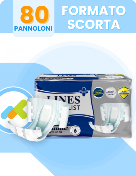 Lines Specialist Classic Alta Protezione | Pannolone a Mutandina | Incontinenza Grave | 20 pezzi xl