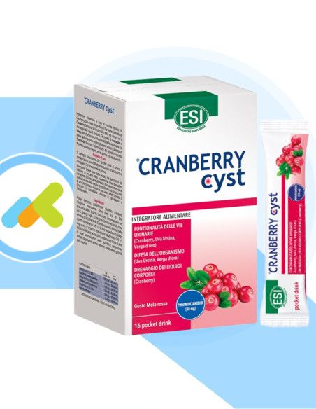 Esi Cranberry Cyst | Integratore Benessere delle Vie Urinarie | 16 Pocket Drink