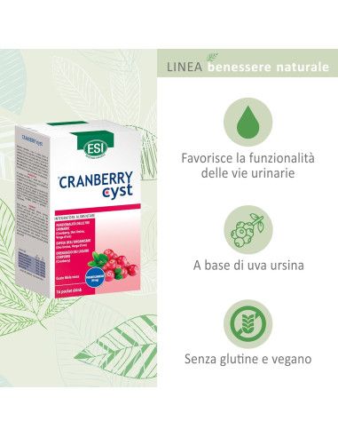Esi Cranberry Cyst  Integratore Benessere delle Vie Urinarie  16 Pocket Drink