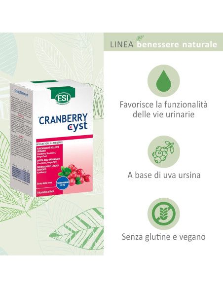 Esi Cranberry Cyst  Integratore Benessere delle Vie Urinarie  16 Pocket Drink