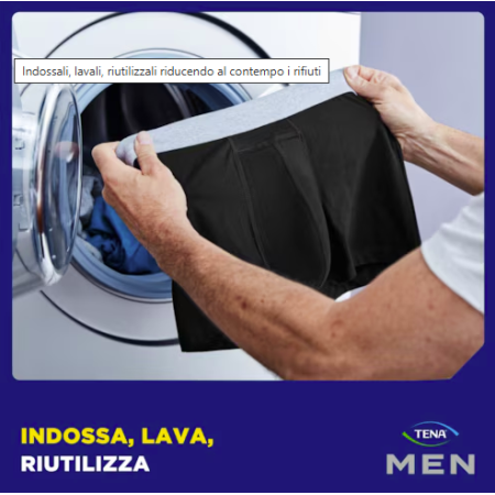 TENA Men Boxer Protettivi Lavabili – Biancheria Intima Maschile TENA Men Boxer Protettivi Lavabili – Biancheria Intima Maschile