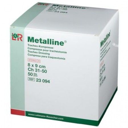 Metalline Tracheo 8x9 cm (cod. 23094) – Compresse sterili per tracheotomia