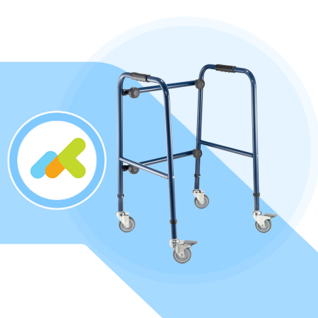 Deambulatore Standard in Acciaio Regolabile con ruote piroettanti