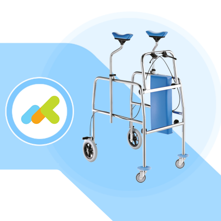 122 FRELE Deambulatore robusto smontabile con freni a mano e appoggi