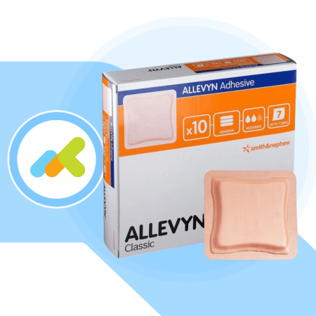 Allevyn Adhesive | Medicazione Adesiva in Schiuma di Poliuretano | per Piaghe e Ferite | 1 pezzo