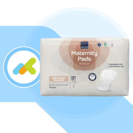 Abena Maternity Pads Premium | Assorbenti Post-parto per Incontinenza Lieve e Moderata | 15 pezzi