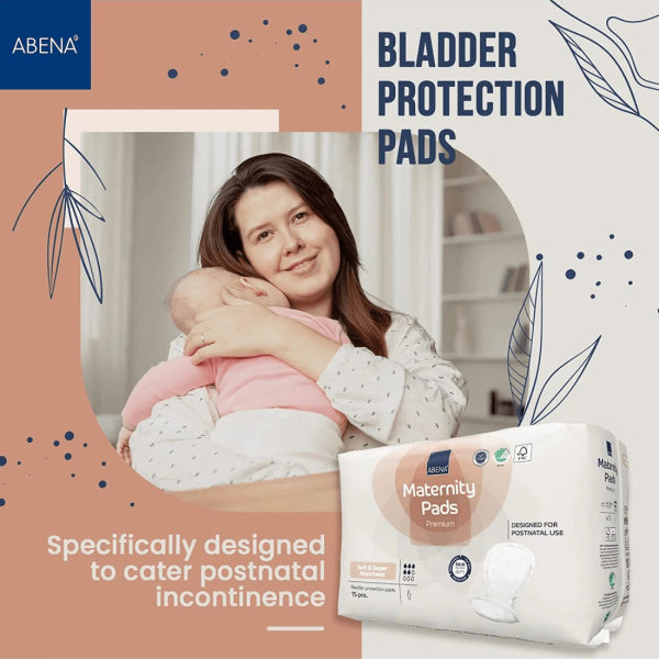 Abena Maternity Pads Premium | Assorbenti Post-parto per Incontinenza Lieve e Moderata | 15 pezzi