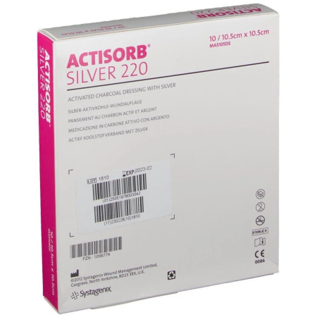 Actisorb Silver 220 | Medicazione in Carbone Attivo con Argento | per Ferite Infette | 1 pezzo 2