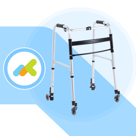 Deambulatore Pieghevole con 4 Ruote Piroettanti Moretti