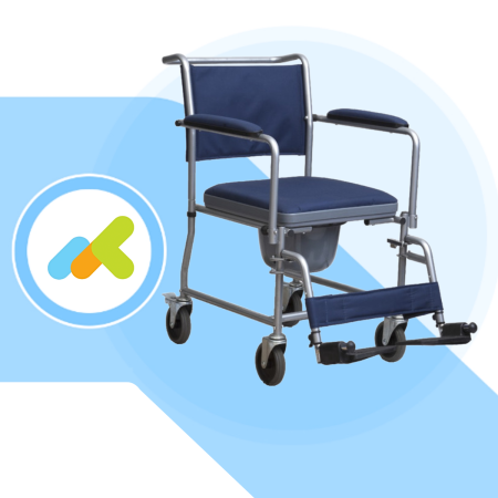 SE10 – Sedia comoda in acciaio con ruote e secchio estraibile