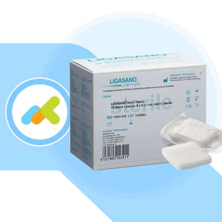 Ligasano Bianco spugna sterile in poliuretano espanso 5x5x1 10pz