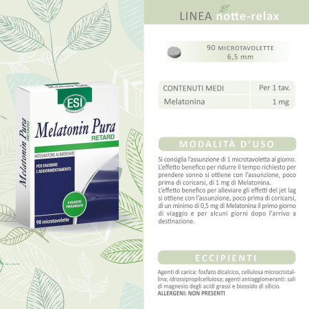 Esi Melatonin Pura Retard | Integratore di Melatonina a Rilascio Prolungato | 90 microtavolette 2