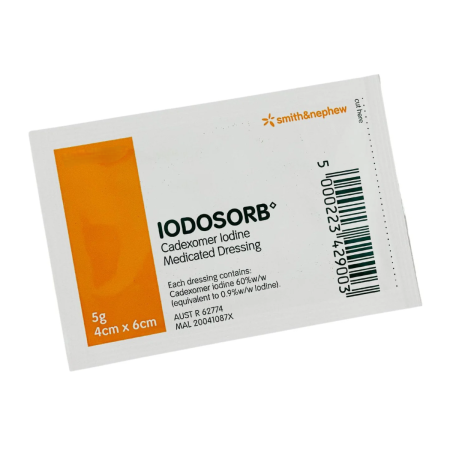 Iodosorb Dressing 4x6 | Medicazione Sterile con Cadexomero per Ferite Croniche | 5 Pezzi