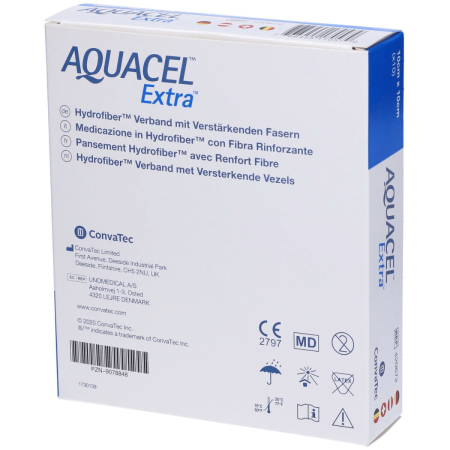 Aquacel Extra 10x10 | Medicazione Assorbente in Idrofibra | Efficace contro Ulcere e Lesioni | 1 pezzo 2