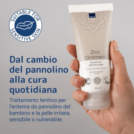 Abena Zinc Ointment | Crema all'Ossido di Zinco | Protegge e Rigenera la Pelle | 100ml