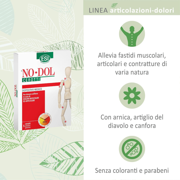 Esi No-Dol Cerotti | Sollievo dai Dolori Muscolari e Articolari | 5 pezzi