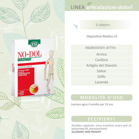 Esi No-Dol Cerotti | Sollievo dai Dolori Muscolari e Articolari | 5 pezzi