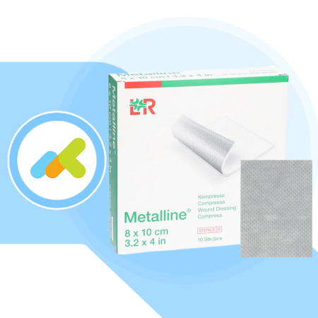 Metalline Compresse 8x10 | Medicazione Drenante per Tracheostomia | 10 Pezzi