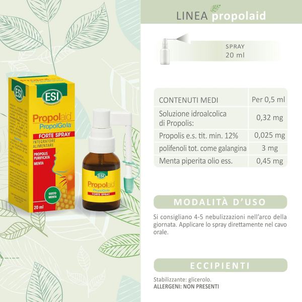 Esi Propolaid PropolGola Forte | Spray per la Gola con Propoli e Menta | 20 ml