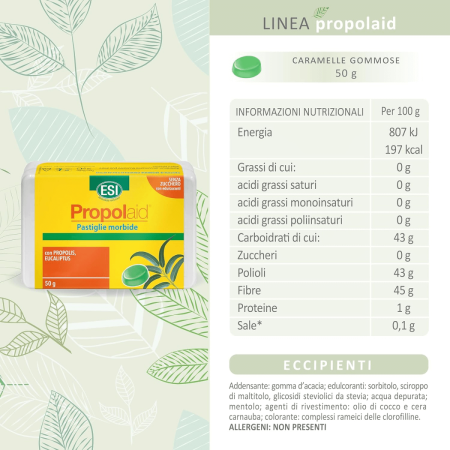 ESI Propolaid Caramelle Propoli e Miele | Gommose Svizzere per la Gola ad Azione Balsamica | 50g 2