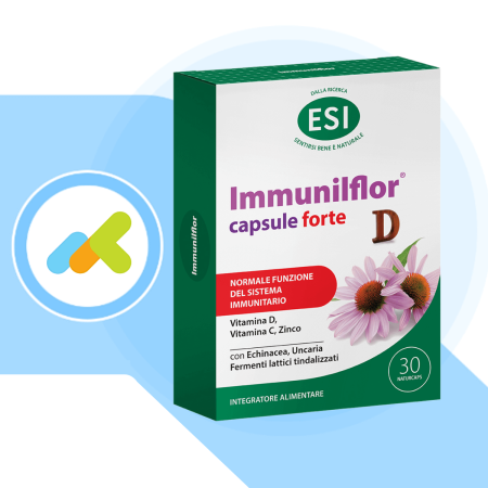Esi Immuniflor Capsule Forte | con Echinacea e Vitamine C-D | 30cps