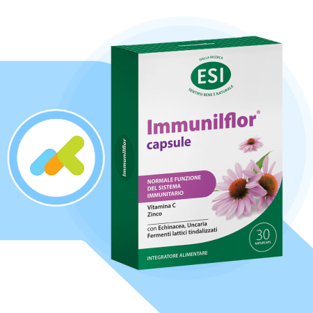 ESI Immunilflor Capsule | Integratore Sistema Immunitario con Echinacea, Vitamina C e Zinco | 30 naturcaps