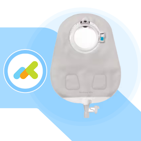 SenSura Mio Click | Capacità Midi 380ml| In tesuto|Sacca per urostomia due pezzi con placca elastica | 30 pezzi