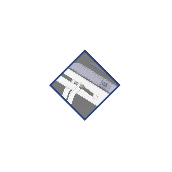 Letto articolato, tre snodi, quattro sezioni, due manovelle con ruote