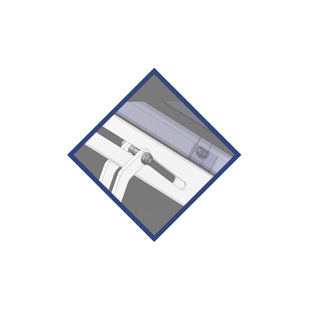 Letto articolato, tre snodi, quattro sezioni, due manovelle con ruote Letto articolato, tre snodi, quattro sezioni, due manovelle con ruote