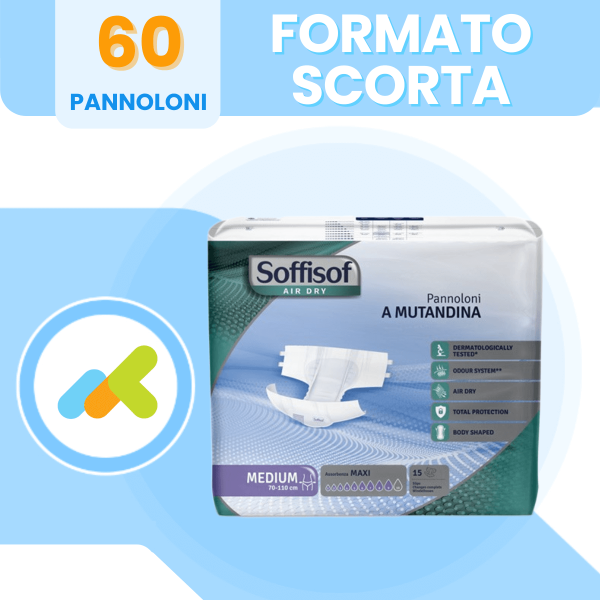 Soffisof Maxi | Pannoloni A Mutandina | Air Dry | Incontinenza Grave | 15 Pezzi