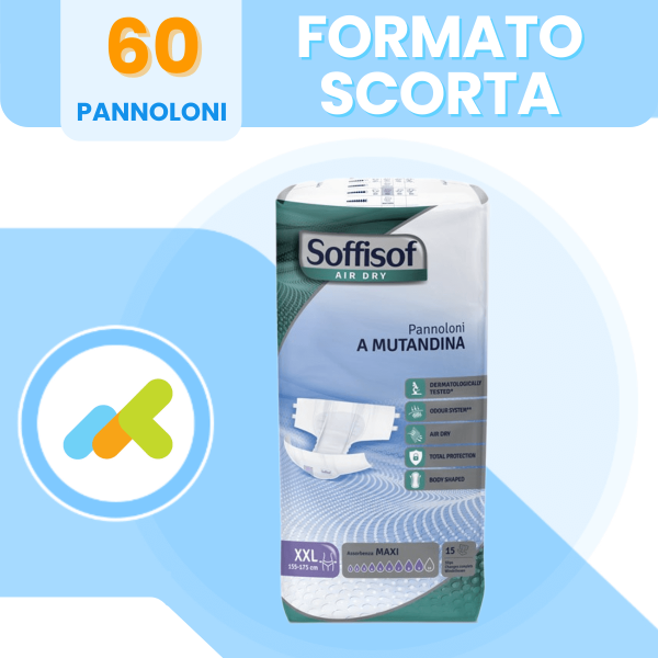 Soffisof Maxi | Pannoloni A Mutandina | Air Dry | Incontinenza Grave | 15 Pezzi