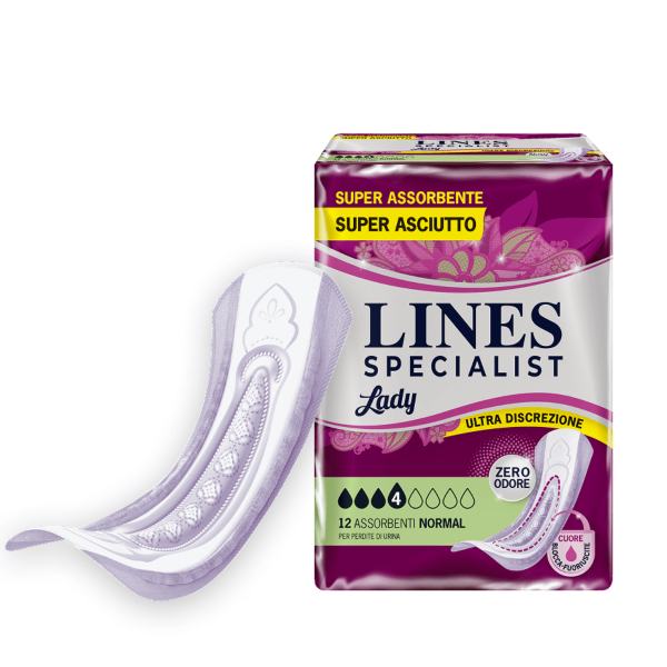 Lines Specialist Lady Normal | Assorbenti per Incontinenza Urinaria Femminile | 12 pezzi