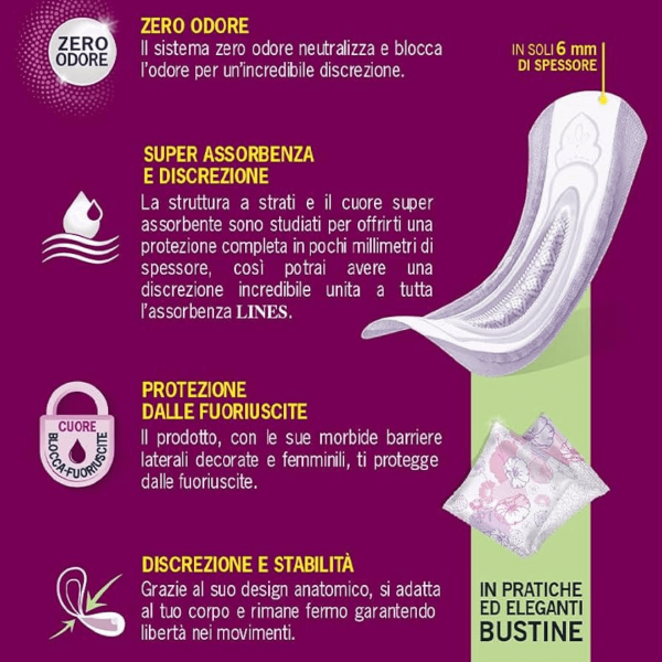 Lines Specialist Lady Normal | Assorbenti per Incontinenza Urinaria Femminile | 12 pezzi