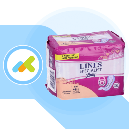 Lines Specialist Lady Mini | Assorbenti Femminili per Piccole Perdite | 18 pezzi Lines Specialist Lady Mini | Assorbenti Femminili per Piccole Perdite | 18 pezzi
