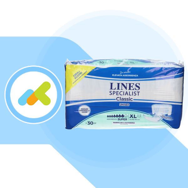 Lines Specialist Classic Super Pannolone a Mutandina| Incontinenza Grave | 30 pezzi