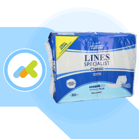 Lines Specialist Classic Pannoloni Sagomati Plus 6 Gocce 30 Pezzi