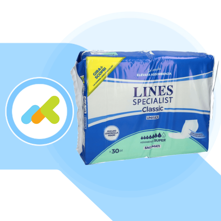 Lines Specialist Classic Sagomati Super 7 Gocce | 30 Pannoloni