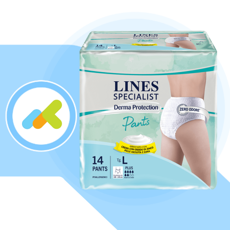 Lines Specialist Pants Plus | Derma Protection | Mutandine Assorbenti con Ossido di Zinco | 14 pezzi Lines Specialist Pants Plus | Derma Protection | Mutandine Assorbenti con Ossido di Zinco | 14 pezzi