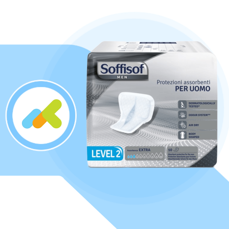 Soffisof Men Level 2 | Assorbenti Uomo | Efficaci contro Incontinenza Leggera | 10 pezzi