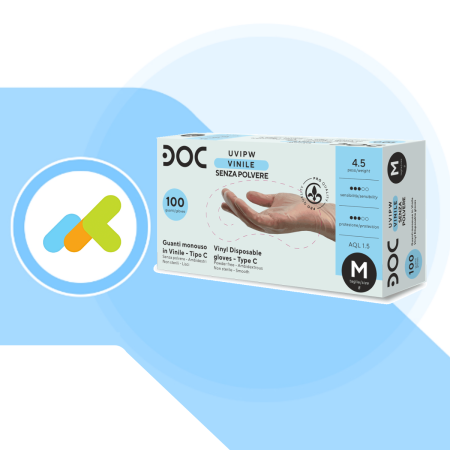 DOC Uvi Extra | Guanti in Vinile Senza Polvere | Resistente ad Alta Protezione | 100 pezzi