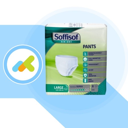 Soffisof AirDry Pants Super | Mutandine Assorbenti | per Perdite Abbondanti | 8 pezzi